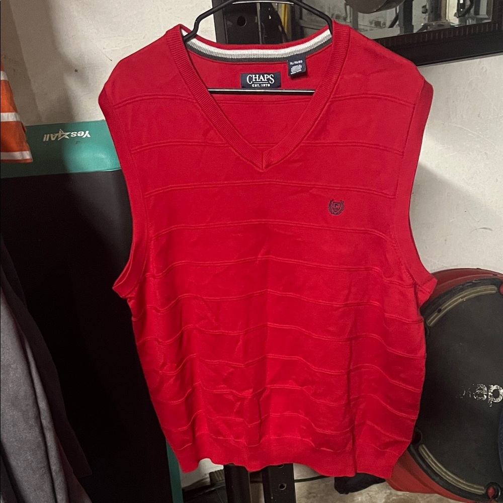 Chaps Bright Red Sleeveless Tank Top